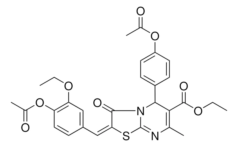 Sigma-Aldrich ETHYL (2E)-2-[4-(ACETYLOXY)-3-ETHOXYBENZYLIDENE]-5-[4-(ACETYLOXY)PHENYL]-7-METHYL-3-OXO-2,3-DIHYDRO-5H-[1,3]THIAZOLO[3,2-A]PYRIMIDINE-6-CARBOXYLATE，AldrichCPR