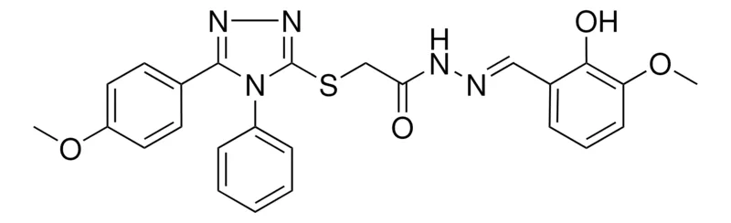 Sigma-Aldrich N'-[(E)-(2-HYDROXY-3-METHOXYPHENYL)METHYLIDENE]-2-{[5-(4-METHOXYPHENYL)-4-PHENYL-4H-1,2,4-TRIAZOL-3-YL]SULFANYL}ACETOHYDRAZIDE，AldrichCPR