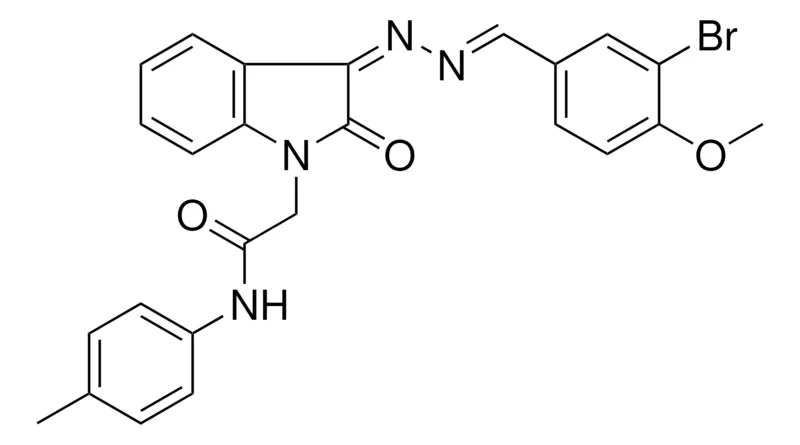 Sigma-Aldrich 2-{(3Z)-3-[(2E)-2-(3-BROMO-4-METHOXYBENZYLIDENE)HYDRAZONO]-2-OXO-2,3-DIHYDRO-1H-INDOL-1-YL}-N-(4-METHYLPHENYL)ACETAMIDE，AldrichCPR