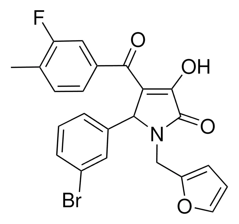 Sigma-Aldrich 5-(3-BROMOPHENYL)-4-(3-FLUORO-4-METHYLBENZOYL)-1-(2-FURYLMETHYL)-3-HYDROXY-1,5-DIHYDRO-2H-PYRROL-2-ONE,AldrichCPR