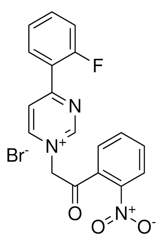 Sigma-Aldrich 4-(2-FLUOROPHENYL)-1-(2-(2-NITROPHENYL)-2-OXOETHYL)PYRIMIDIN-1-IUM BROMIDE,AldrichCPR