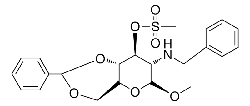 Sigma-Aldrich METHYL 2-(BENZYLAMINO)-4,6-O-BENZYLIDENE-2-DEOXY-3-O-(METHYLSULFONYL)-BETA-L-GLUCOPYRANOSIDE,AldrichCPR