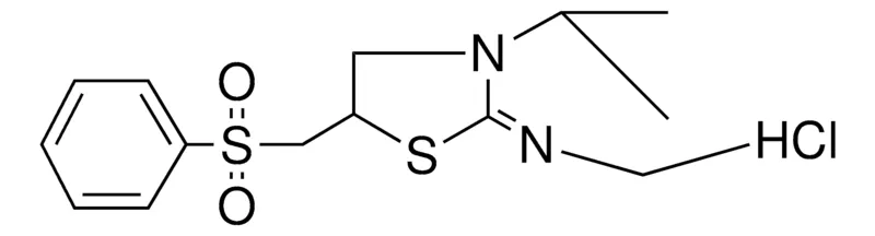 Sigma-Aldrich 2-ETHYLIMINO-3-ISOPROPYL-5-(PHENYLSULFONYLMETHYL)THIAZOLIDINE HYDROCHLORIDE,AldrichCPR