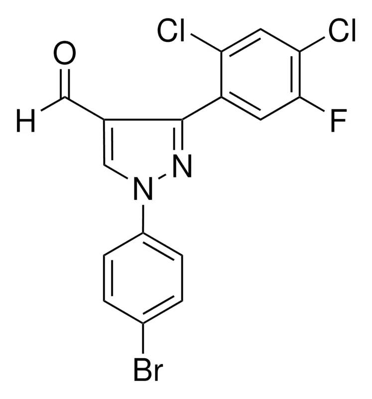 Sigma-Aldrich 1-(4-BROMOPHENYL)-3-(2,4-DICHLORO-5-FLUOROPHENYL)-1H-PYRAZOLE-4-CARBALDEHYDE,AldrichCPR