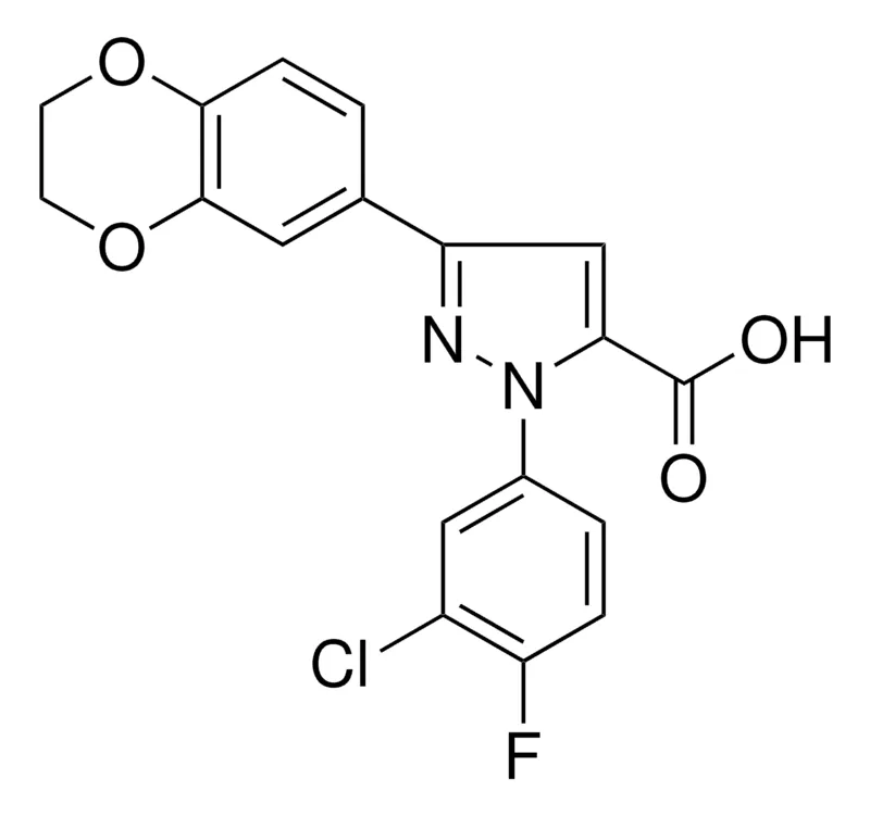 Sigma-Aldrich 1-(3-CHLORO-4-FLUOROPHENYL)-3-(2,3-DIHYDRO-1,4-BENZODIOXIN-6-YL)-1H-PYRAZOLE-5-CARBOXYLIC ACID,AldrichCPR