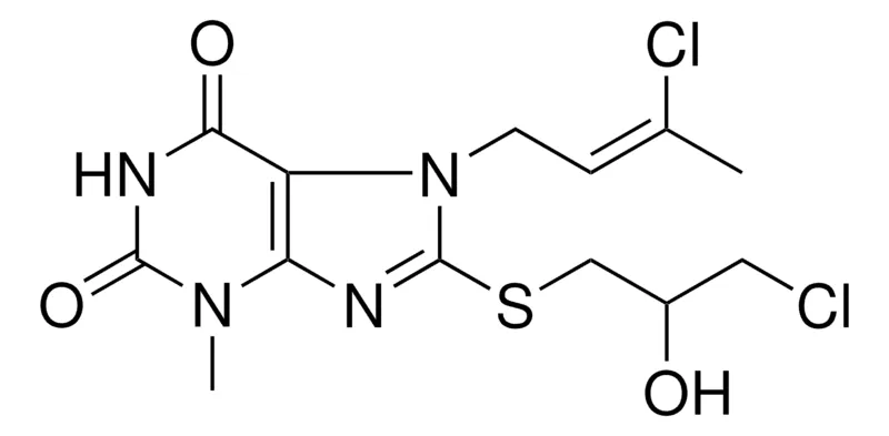 Sigma-Aldrich 7-(3-CL-BUT-2-ENYL)-8-(3-CL-2-HO-PROPYLSULFANYL)-3-ME-3,7-2H-PURINE-2,6-DIONE,AldrichCPR