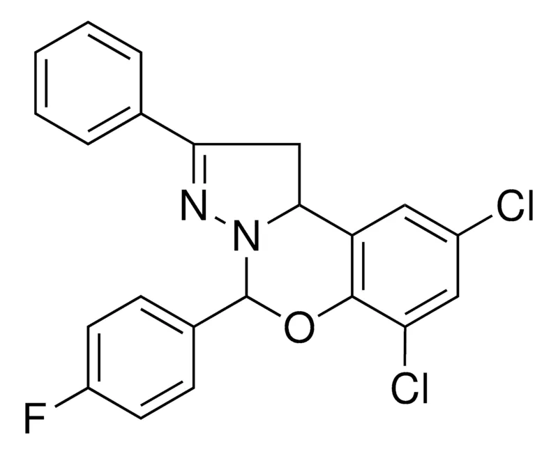 Sigma-Aldrich 6,8-DICHLORO-4-(4-F-PH)-2-PH-1,9B-2H-5-OXA-3,3A-DIAZA-CYCLOPENTA(A)NAPHTHALENE,AldrichCPR