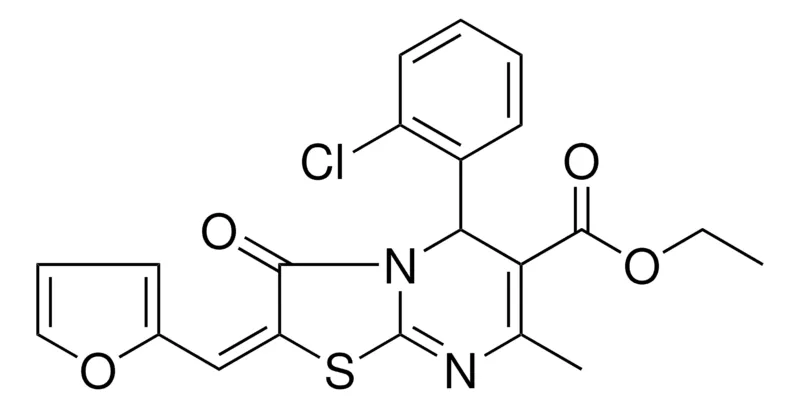 Sigma-Aldrich ETHYL (2E)-5-(2-CHLOROPHENYL)-2-(2-FURYLMETHYLENE)-7-METHYL-3-OXO-2,3-DIHYDRO-5H-[1,3]THIAZOLO[3,2-A]PYRIMIDINE-6-CARBOXYLATE，AldrichCPR