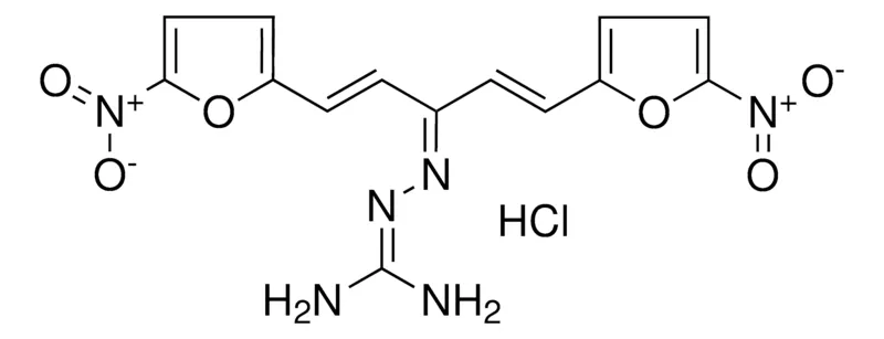 Sigma-Aldrich N''-{(2E)-3-(5-NITRO-2-FURYL)-1-[(E)-2-(5-NITRO-2-FURYL)ETHENYL]-2-PROPENYLIDENE}CARBONOHYDRAZONIC DIAMIDE HYDROCHLORIDE，AldrichCPR