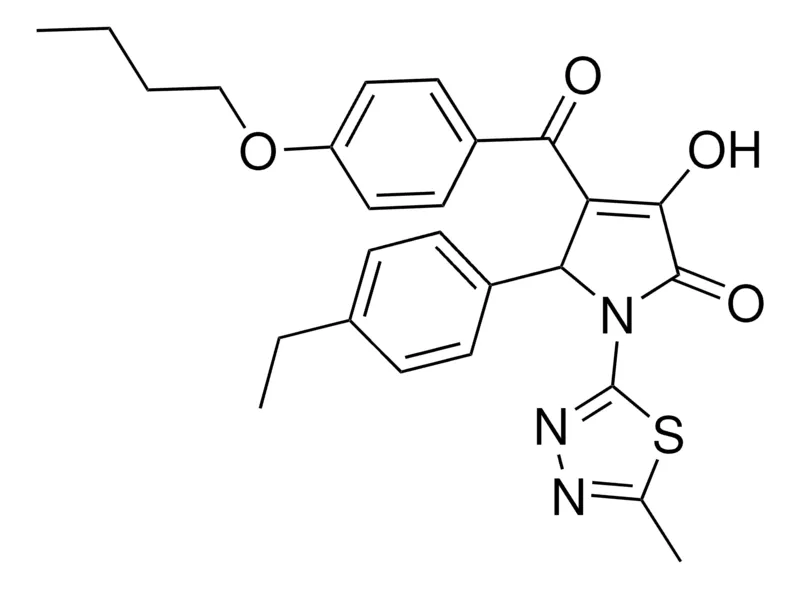 Sigma-Aldrich 4-(4-BUTOXYBENZOYL)-5-(4-ETHYLPHENYL)-3-HYDROXY-1-(5-METHYL-1,3,4-THIADIAZOL-2-YL)-1,5-DIHYDRO-2H-PYRROL-2-ONE,AldrichCPR
