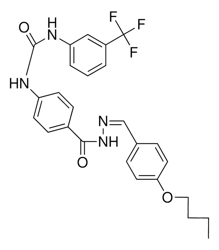 Sigma-Aldrich 4-(3-(3-(TRIFLUOROMETHYL)PHENYL)UREIDO)BENZOIC (4-BUTOXYBENZYLIDENE)HYDRAZIDE,AldrichCPR