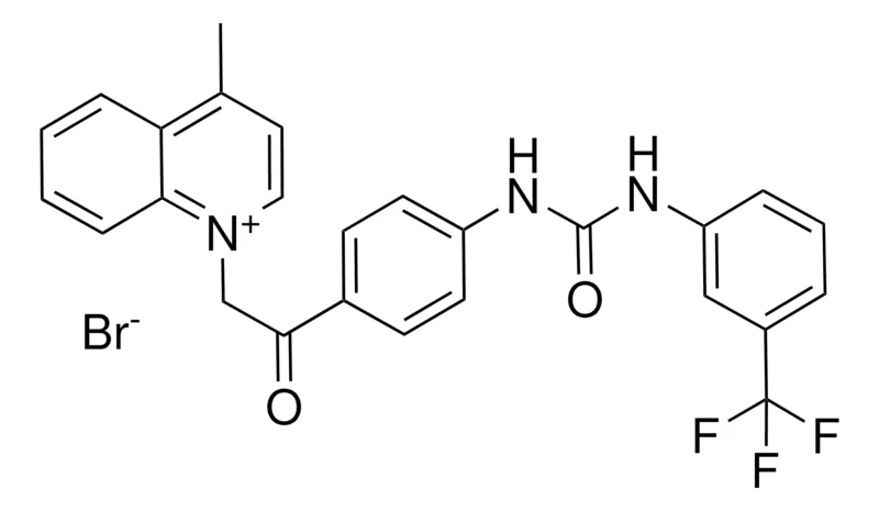 Sigma-Aldrich N-(4-((4-METHYL-1-QUINOLINIUMYL)ACETYL)PHENYL)-N'-(3-(TRIFLUOROMETHYL)PHENYL)UREA BROMIDE,AldrichCPR