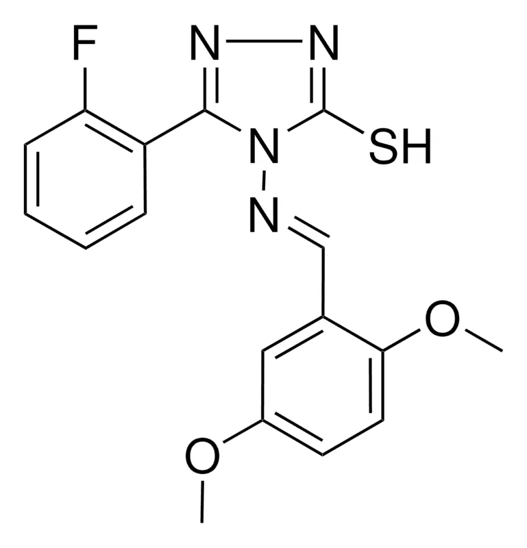 Sigma-Aldrich 4-((2,5-DIMETHOXYBENZYLIDENE)AMINO)-5-(2-F-PH)4H-1,2,4-TRIAZOL-3-YL HYDROSULFIDE,AldrichCPR