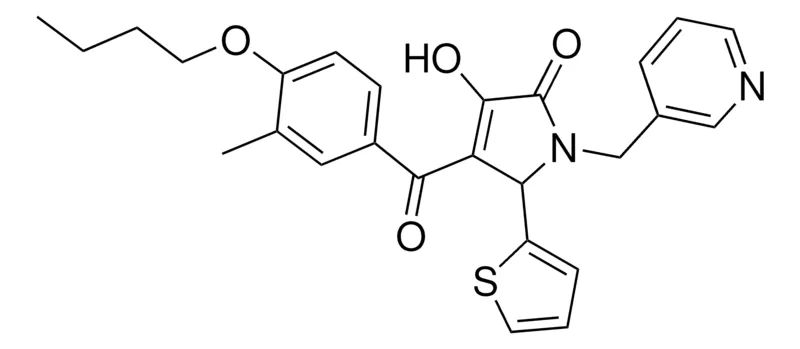 Sigma-Aldrich 4-(4-BUTOXY-3-METHYLBENZOYL)-3-HYDROXY-1-(3-PYRIDINYLMETHYL)-5-(2-THIENYL)-1,5-DIHYDRO-2H-PYRROL-2-ONE,AldrichCPR