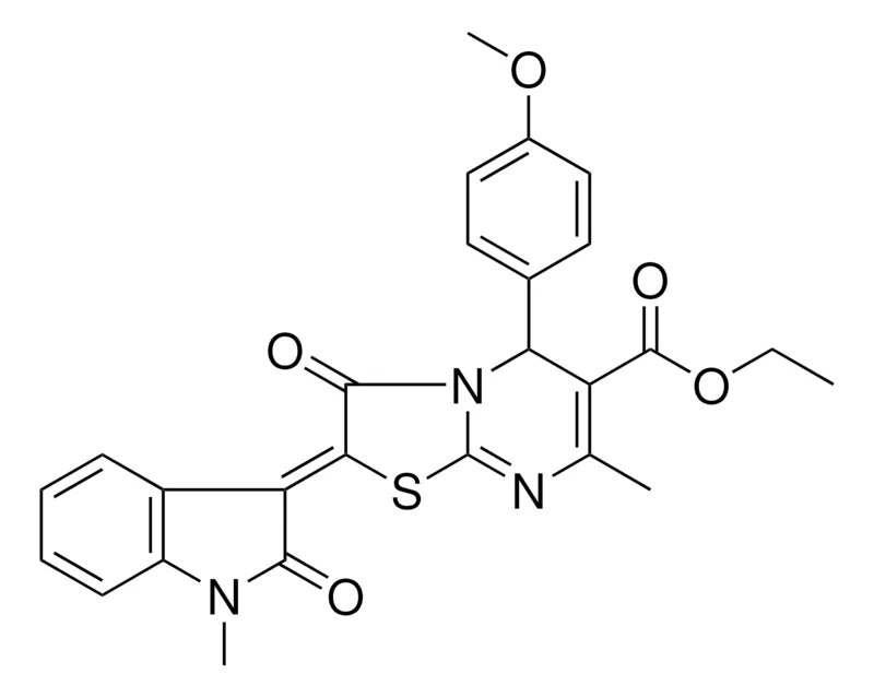 Sigma-Aldrich ETHYL (2Z)-5-(4-METHOXYPHENYL)-7-METHYL-2-(1-METHYL-2-OXO-1,2-DIHYDRO-3H-INDOL-3-YLIDENE)-3-OXO-2,3-DIHYDRO-5H-[1,3]THIAZOLO[3,2-A]PYRIMIDINE-6-CARBOXYLATE，AldrichCPR