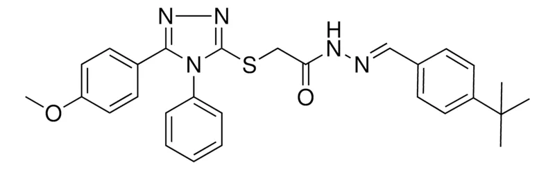 Sigma-Aldrich N'-[(E)-(4-TERT-BUTYLPHENYL)METHYLIDENE]-2-{[5-(4-METHOXYPHENYL)-4-PHENYL-4H-1,2,4-TRIAZOL-3-YL]SULFANYL}ACETOHYDRAZIDE，AldrichCPR