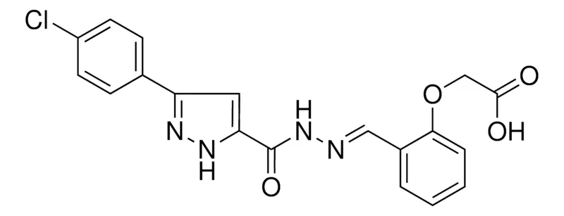 Sigma-Aldrich (2-((5-(4-CL-PH)-2H-PYRAZOLE-3-CARBONYL)-HYDRAZONOMETHYL)-PHENOXY)-ACETIC ACID,AldrichCPR