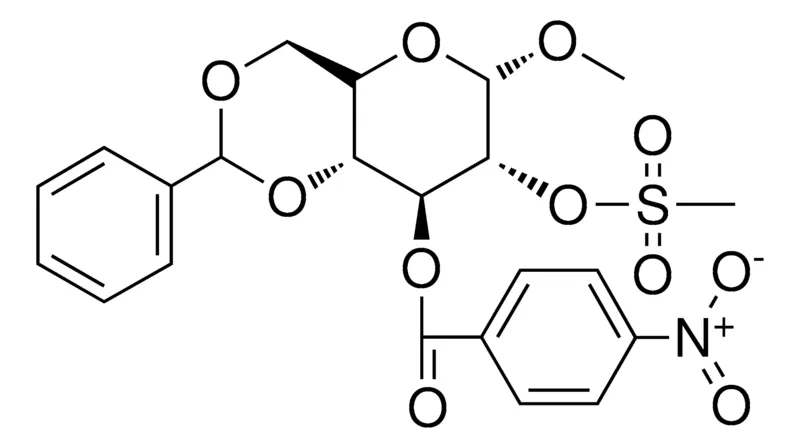 Sigma-Aldrich METHYL 4,6-O-BENZYLIDENE-2-O-(METHYLSULFONYL)-3-O-(4-NITROBENZOYL)-ALPHA-D-GLUCOPYRANOSIDE,AldrichCPR