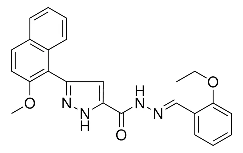 Sigma-Aldrich 5(2-MEO-NAPHTHALEN-1-YL)2H-PYRAZOLE3CARBOXYLIC ACID (2-ETO-BENZYLIDENE)HYDRAZIDE,AldrichCPR