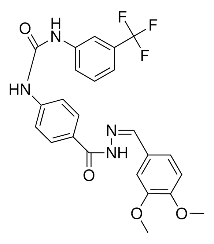 Sigma-Aldrich 4-(3-(3-(TRIFLUOROMETHYL)PHENYL)UREIDO)BENZOIC (34DIMETHOXYBENZYLIDENE)HYDRAZIDE,AldrichCPR