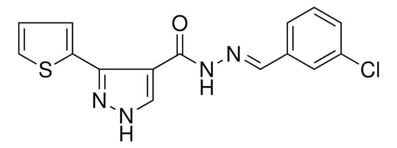 Sigma-Aldrich 3-THIOPHEN-2-YL-1H-PYRAZOLE-4-CARBOXYLIC ACID (3-CHLORO-BENZYLIDENE)-HYDRAZIDE,AldrichCPR