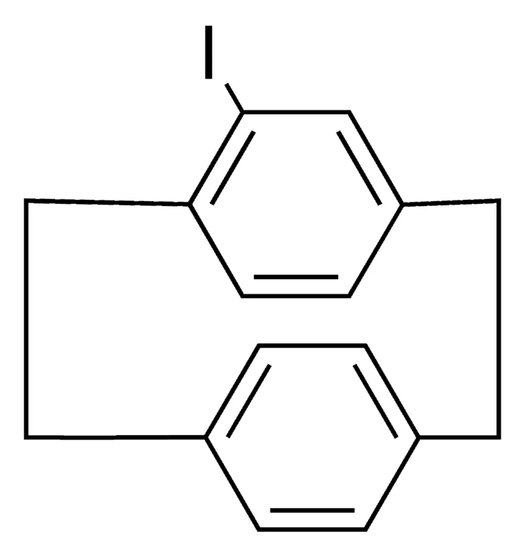 Sigma-Aldrich 13-IODO-TRICYCLO(8.2.2.2(4,7))HEXADECA-1(13),4(16),5,7(15),10(14),11-HEXAENE,AldrichCPR