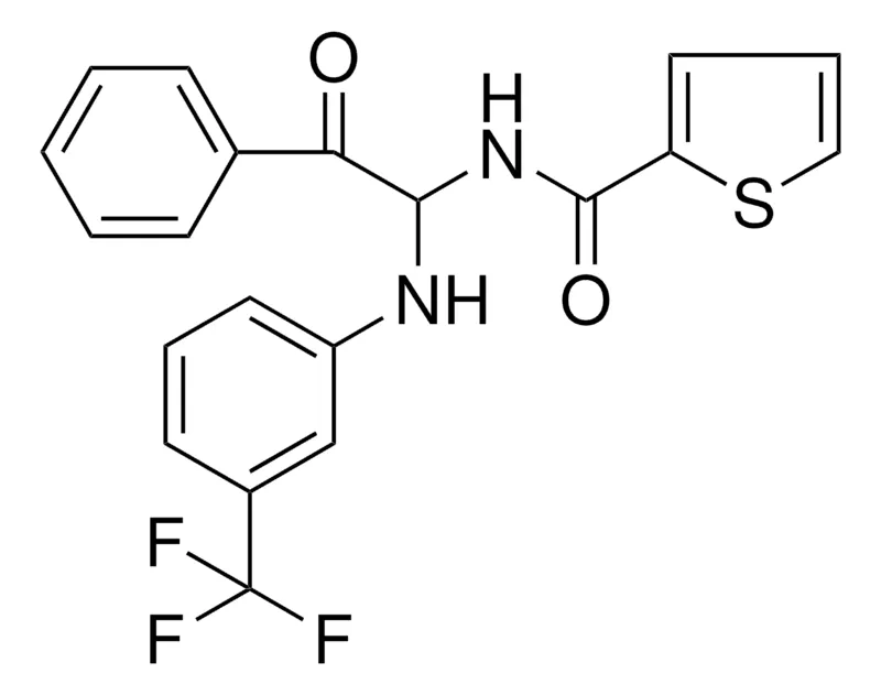 Sigma-Aldrich THIOPHENE-2-CARBOXYLIC ACID (2-OXO-2-PH-1(3-TRIFLUOROMETHYL-PHENYLAMINO)ET)AMIDE,AldrichCPR
