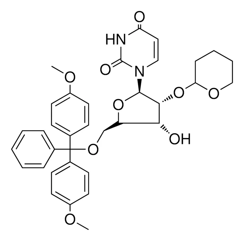 Sigma-Aldrich 1-((2R,3R,4R,5R)-5-((BIS(4-METHOXYPHENYL)(PHENYL)METHOXY)METHYL)-4-HYDROXY-3-(TETRAHYDRO-2H-PYRAN-2-YLOXY)TETRAHYDROFURAN-2-YL)PYRIMIDINE-2,4(1H,3H)-DIONE，AldrichCPR