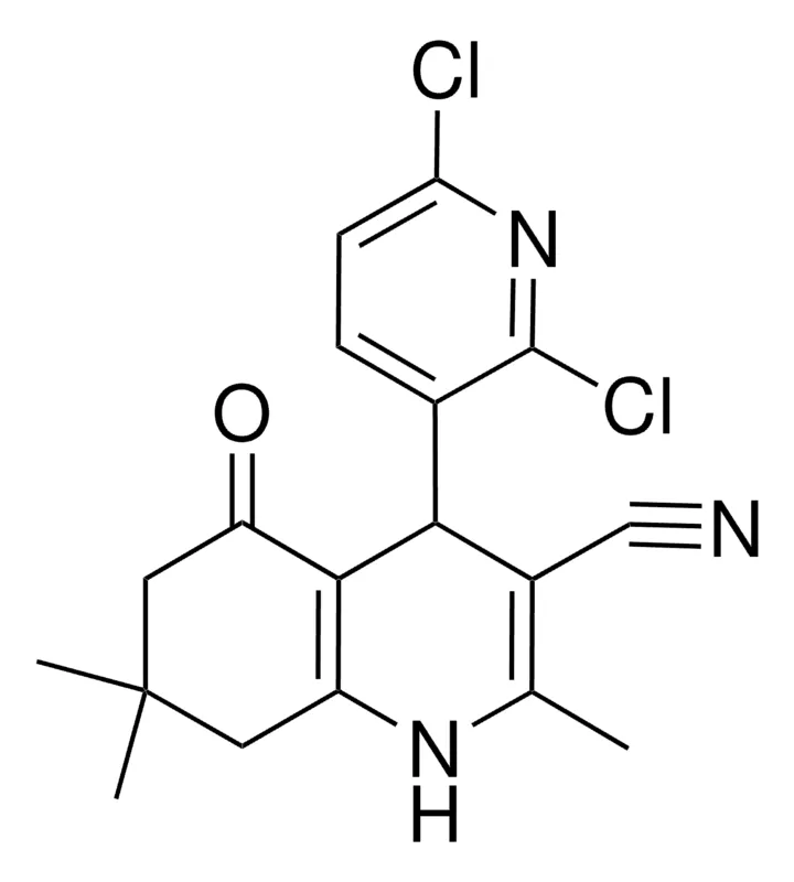Sigma-Aldrich 4-(2,6-DICHLORO-3-PYRIDINYL)-2,7,7-TRIMETHYL-5-OXO-1,4,5,6,7,8-HEXAHYDRO-3-QUINOLINECARBONITRILE,AldrichCPR