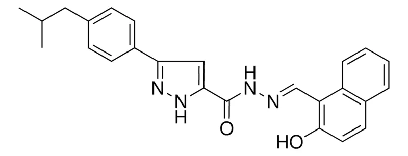 Sigma-Aldrich N'-((2-HO-1-NAPHTHYL)METHYLENE)3-(4-ISOBUTYLPHENYL)-1H-PYRAZOLE-5-CARBOHYDRAZIDE,AldrichCPR