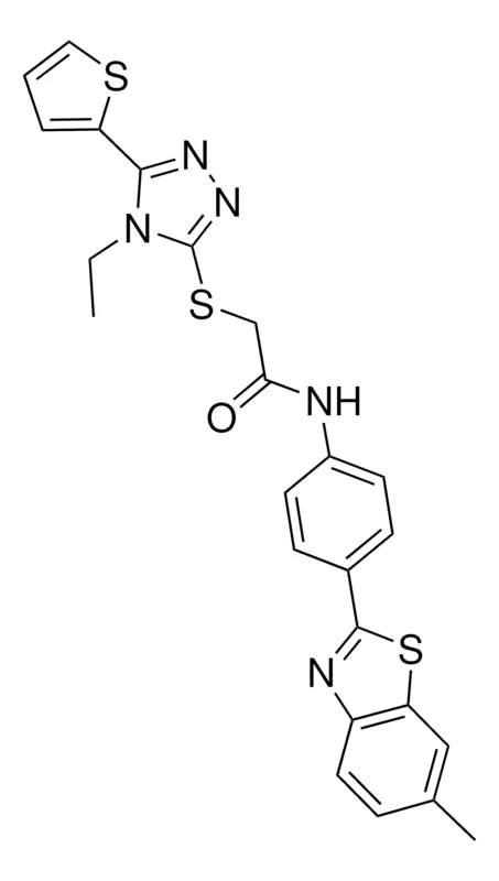 Sigma-Aldrich 2-{[4-ETHYL-5-(2-THIENYL)-4H-1,2,4-TRIAZOL-3-YL]SULFANYL}-N-[4-(6-METHYL-1,3-BENZOTHIAZOL-2-YL)PHENYL]ACETAMIDE，AldrichCPR