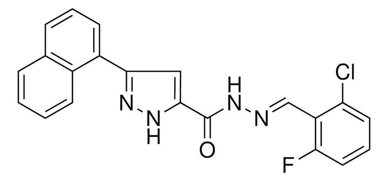 Sigma-Aldrich 5-NAPHTHALEN-1-YL-2H-PYRAZOLE-3-CARBOXYLIC ACID (2-CL-6-F-BENZYLIDENE)-HYDRAZIDE,AldrichCPR