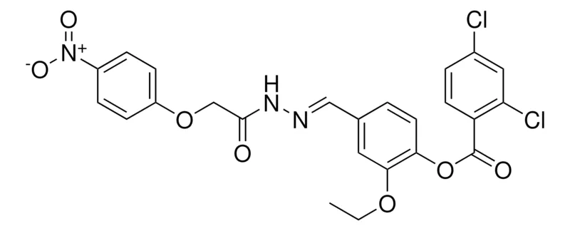 Sigma-Aldrich 2-ETHOXY-4-(2-((4-NITROPHENOXY)AC)CARBOHYDRAZONOYL)PHENYL 2,4-DICHLOROBENZOATE,AldrichCPR