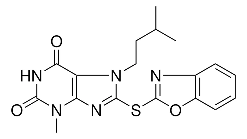Sigma-Aldrich 8-(BENZOOXAZOL-2-YLSULFANYL)-3-ME-7-(3-ME-BUTYL)-3,7-DIHYDRO-PURINE-2,6-DIONE,AldrichCPR