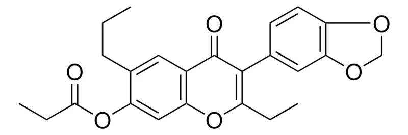 Sigma-Aldrich PROPIONIC ACID 3-BENZO(1,3)DIOXOL-5-YL-2-ET-4-OXO-6-PROPYL-4H-CHROMEN-7-YL ESTER,AldrichCPR