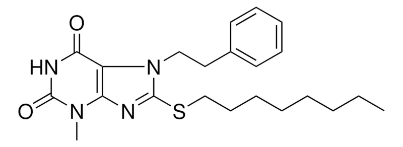 Sigma-Aldrich 3-METHYL-8-OCTYLSULFANYL-7-PHENETHYL-3,7-DIHYDRO-PURINE-2,6-DIONE,AldrichCPR