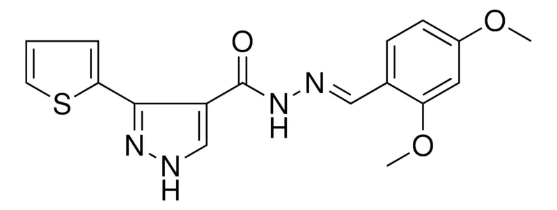 Sigma-Aldrich 3-THIOPHEN-2-YL-1H-PYRAZOLE-4-CARBOXYLIC ACID (2,4-DI-MEO-BENZYLIDENE)-HYDRAZIDE,AldrichCPR