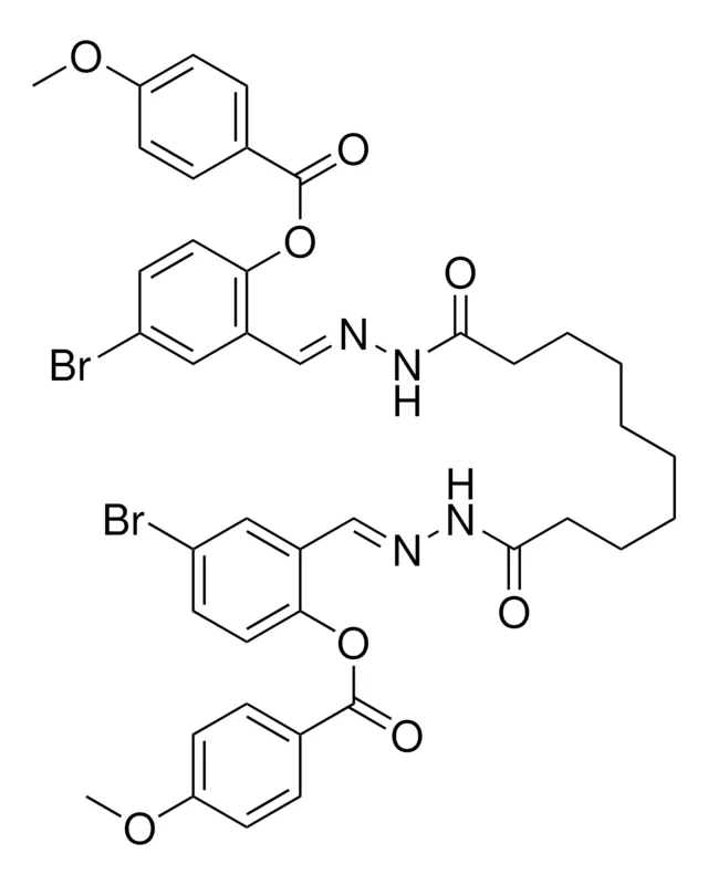 Sigma-Aldrich 4-BROMO-2-((E)-{[10-((2E)-2-{5-BROMO-2-[(4-METHOXYBENZOYL)OXY]BENZYLIDENE}HYDRAZINO)-10-OXODECANOYL]HYDRAZONO}METHYL)PHENYL 4-METHOXYBENZOATE，AldrichCPR