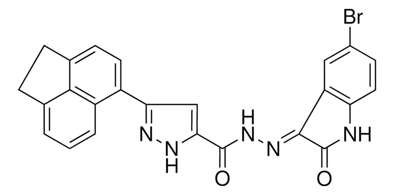 Sigma-Aldrich N'-[(3E)-5-BROMO-2-OXO-1,2-DIHYDRO-3H-INDOL-3-YLIDENE]-3-(1,2-DIHYDRO-5-ACENAPHTHYLENYL)-1H-PYRAZOLE-5-CARBOHYDRAZIDE，AldrichCPR