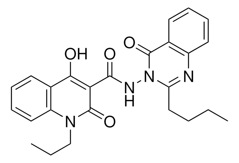 Sigma-Aldrich N-(2-BUTYL-4-OXO-3(4H)-QUINAZOLINYL)-4-HYDROXY-2-OXO-1-PROPYL-1,2-DIHYDRO-3-QUINOLINECARBOXAMIDE,AldrichCPR