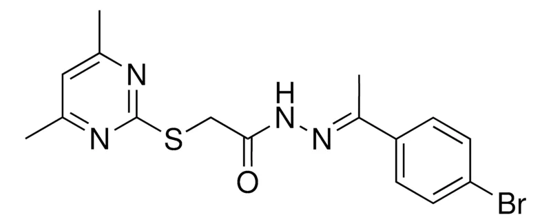 Sigma-Aldrich 2(4,6-DI-ME-PYRIMIDIN-2-YLSULFANYL)ACETIC ACID (1-(4-BR-PH)-ETHYLIDENE)HYDRAZIDE,AldrichCPR