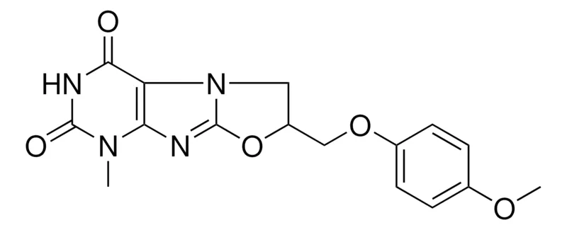 Sigma-Aldrich 7-((4-MEO-PHENOXY)ME)-1-ME-6,7-DIHYDRO(1,3)OXAZOLO(2,3-F)PURINE-2,4(1H,3H)-DIONE,AldrichCPR