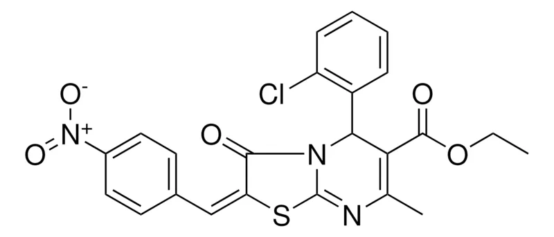 Sigma-Aldrich ETHYL (2E)-5-(2-CHLOROPHENYL)-7-METHYL-2-(4-NITROBENZYLIDENE)-3-OXO-2,3-DIHYDRO-5H-[1,3]THIAZOLO[3,2-A]PYRIMIDINE-6-CARBOXYLATE，AldrichCPR