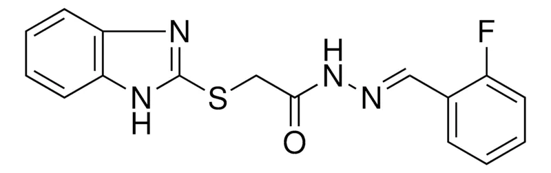 Sigma-Aldrich 2-(1H-BENZOIMIDAZOL-2-YLSULFANYL)-ACETIC ACID (2-FLUORO-BENZYLIDENE)-HYDRAZIDE,AldrichCPR