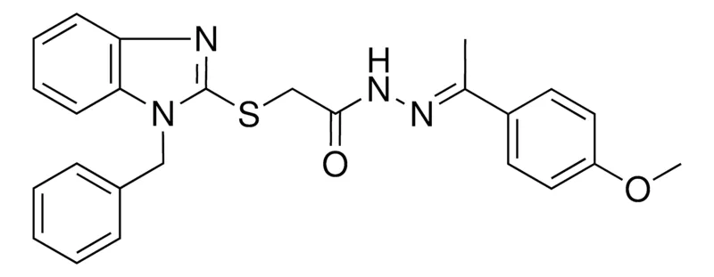 Sigma-Aldrich 2-[(1-BENZYL-1H-BENZIMIDAZOL-2-YL)SULFANYL]-N'-[(E)-1-(4-METHOXYPHENYL)ETHYLIDENE]ACETOHYDRAZIDE，AldrichCPR