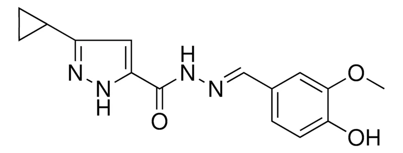 Sigma-Aldrich 5-CYCLOPROPYL-2H-PYRAZOLE-3-CARBOXYLIC ACID (4-HO-3-MEO-BENZYLIDENE)-HYDRAZIDE,AldrichCPR