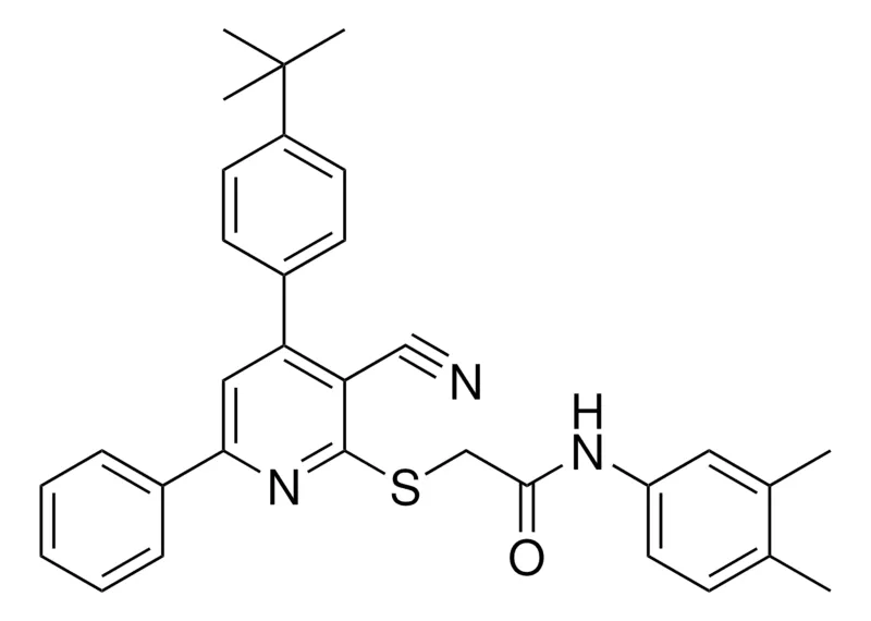 Sigma-Aldrich 2-(4-(4-TERT-BU-PH)3-CYANO-6-PH-PYRIDIN-2-YLSULFANYL)-N-(3,4-DI-ME-PH)-ACETAMIDE,AldrichCPR