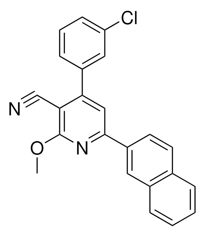 Sigma-Aldrich 4-(3-CHLOROPHENYL)-2-METHOXY-6-(2-NAPHTHYL)NICOTINONITRILE,AldrichCPR