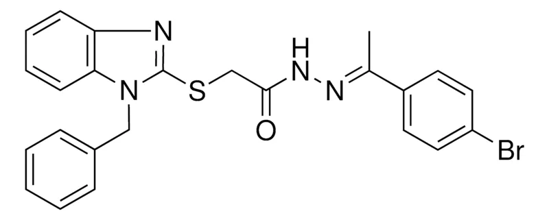 Sigma-Aldrich 2-[(1-BENZYL-1H-BENZIMIDAZOL-2-YL)SULFANYL]-N'-[(E)-1-(4-BROMOPHENYL)ETHYLIDENE]ACETOHYDRAZIDE，AldrichCPR