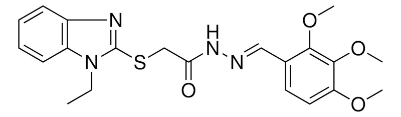 Sigma-Aldrich 2-[(1-ETHYL-1H-BENZIMIDAZOL-2-YL)SULFANYL]-N'-[(E)-(2,3,4-TRIMETHOXYPHENYL)METHYLIDENE]ACETOHYDRAZIDE，AldrichCPR